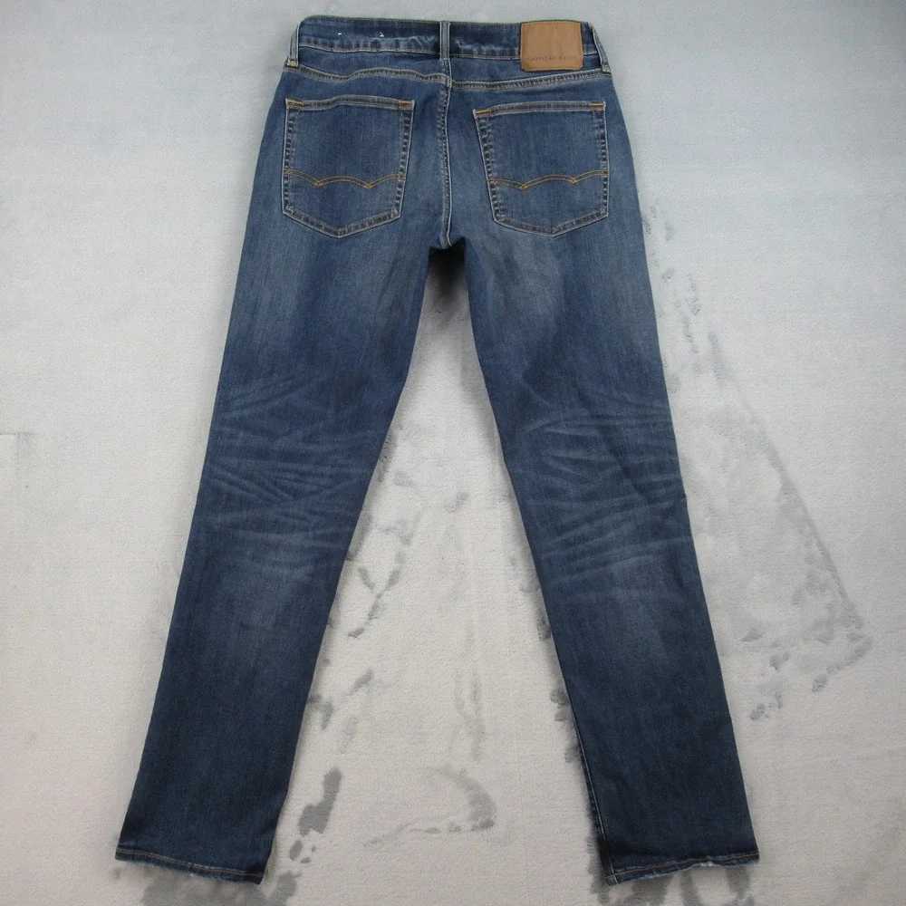 American Eagle Flex Slim Straight Jeans Mens 31x32 Medium Wash Blue Denim 3447